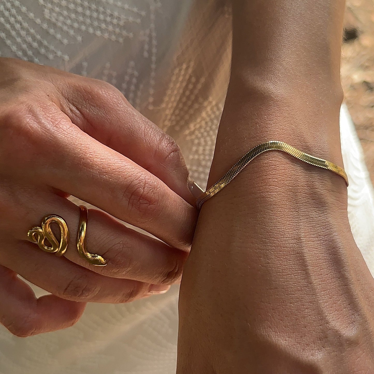 Rosalind Herringbone Chain Bracelet